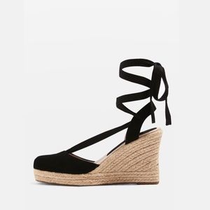 New Topshop Waves Espadrille Blk Sandal Sz 8